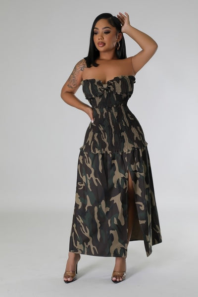 split army sweatheart tube dress - On the Runway Fashion