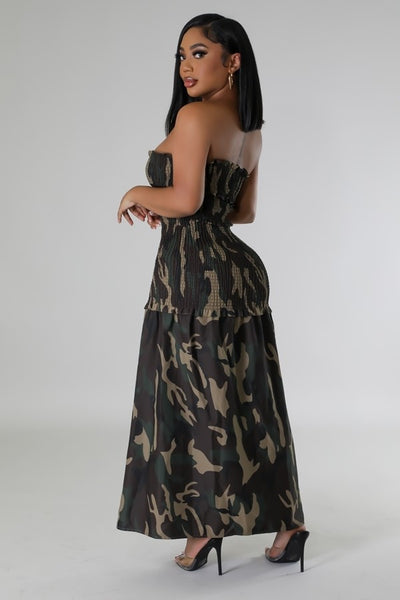split army sweatheart tube dress - On the Runway Fashion