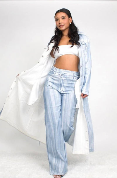 denim pants (Duster sold Separately) - On the Runway Fashion