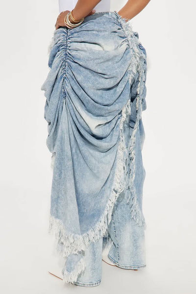 La Belle Skirt Overlay Straight Leg Jeans