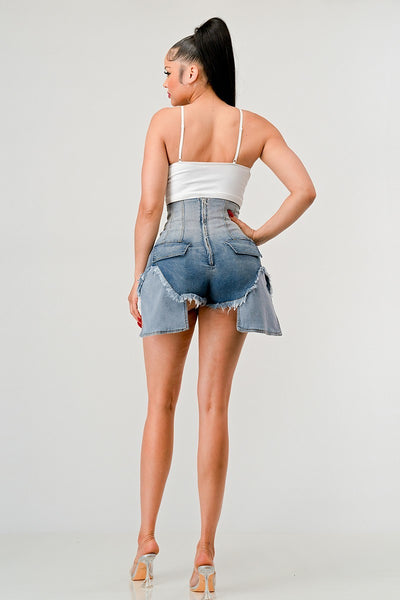 High waist denim Shorts - On the Runway Fashion