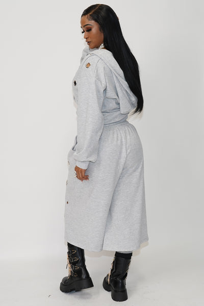 Eyelet Tracksuit Bottoms Grey - On the Runway Fashion