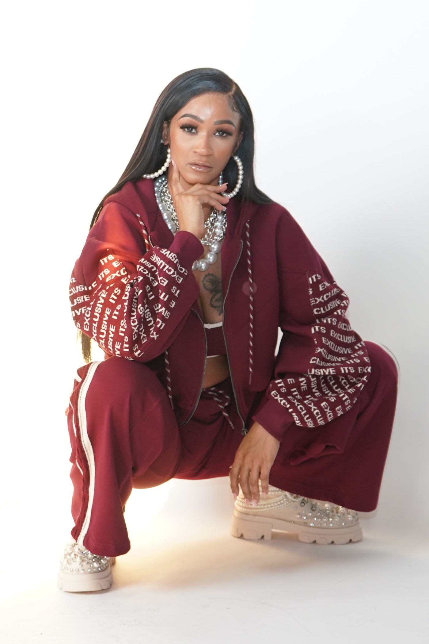 Burgundy Knitted 3-Piece Suit