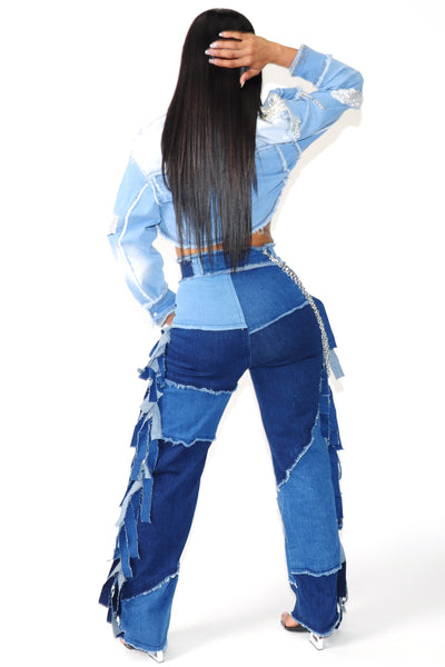 PATCHWORK REBEL DENIM PANTS - On the Runway Fashion