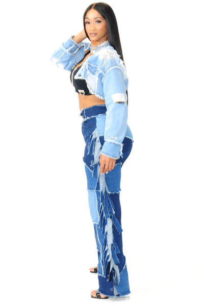 PATCHWORK REBEL DENIM PANTS - On the Runway Fashion