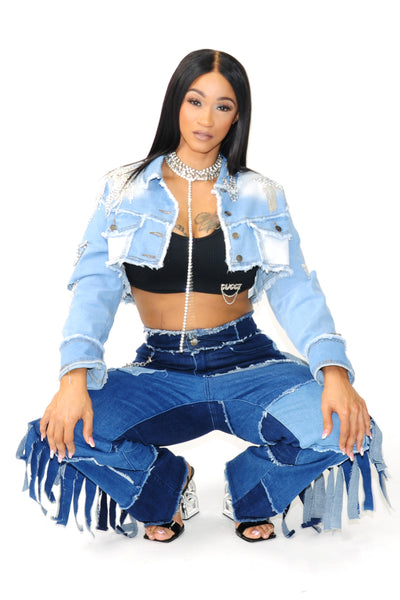 PATCHWORK REBEL DENIM PANTS - On the Runway Fashion