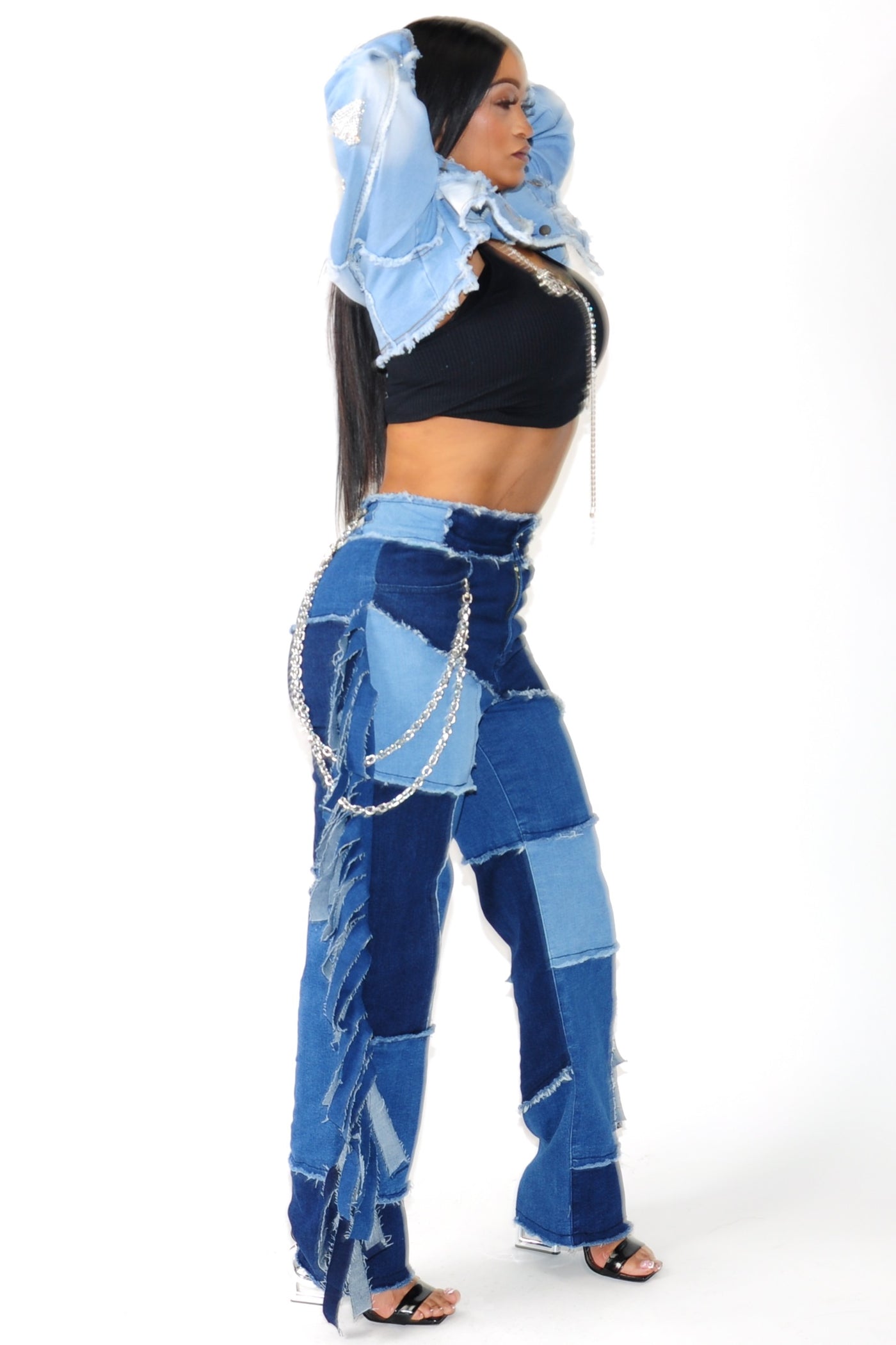 PATCHWORK REBEL DENIM PANTS - On the Runway Fashion