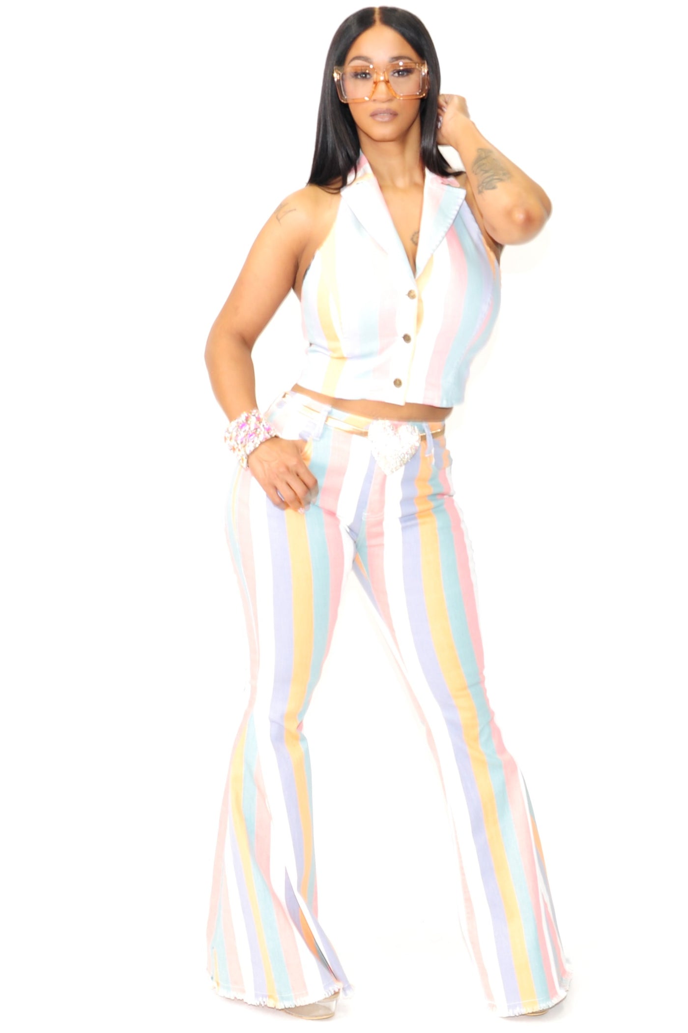 Paloma Multicolor Pants set - On the Runway Fashion