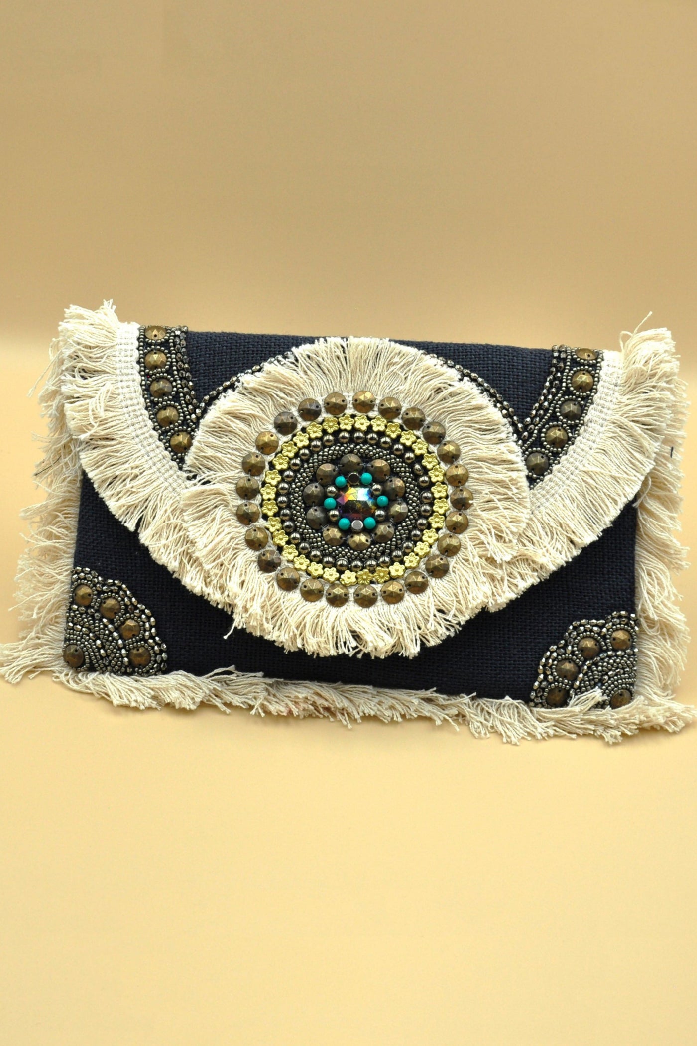Dark blue Boho clutch bag - On the Runway Fashion