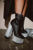 Extra Glammed Embellished Platform Booties - Black - On the Runway Fashion
