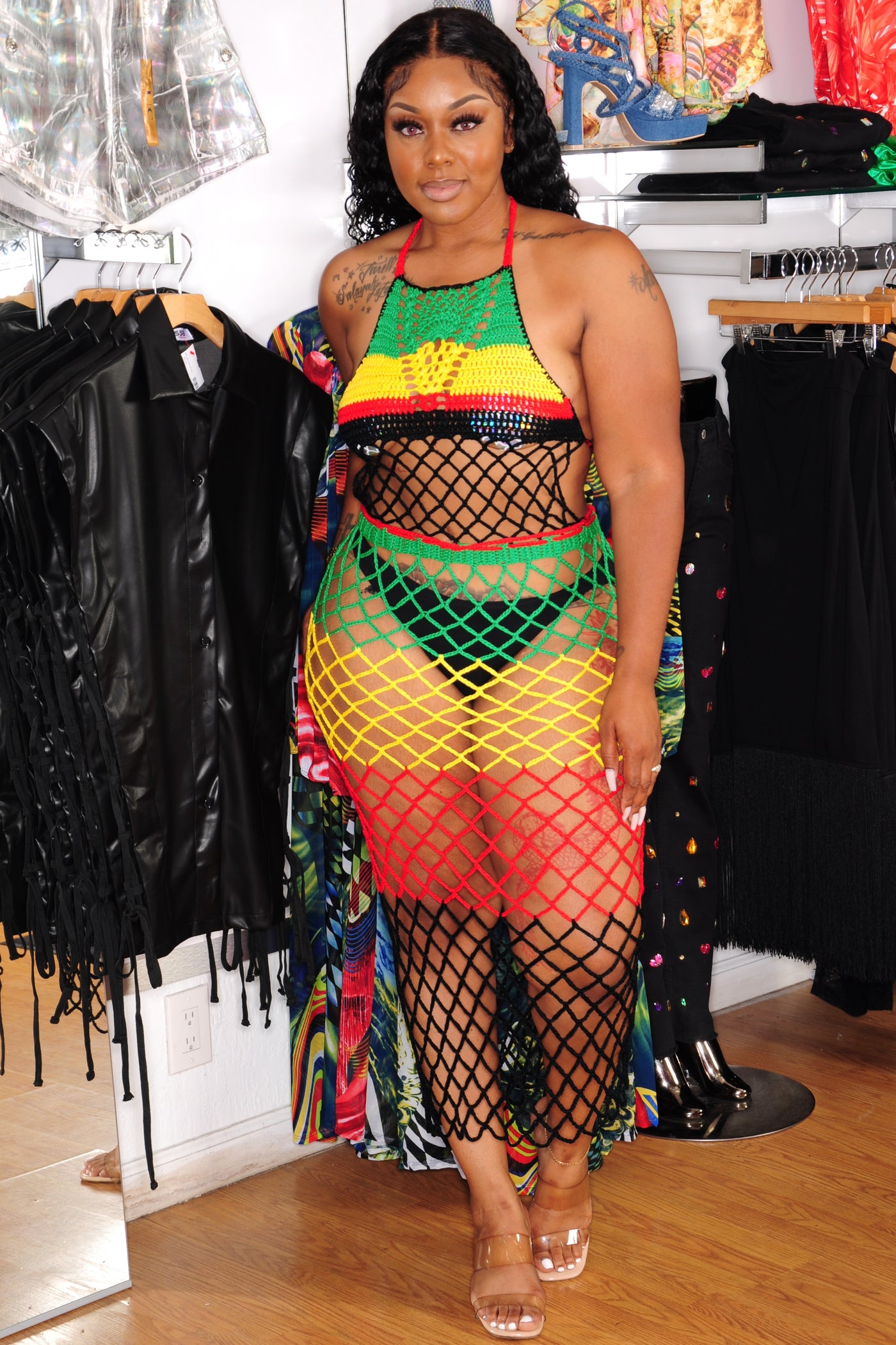 Jamaican Fishnet dress - On the Runway Fashion