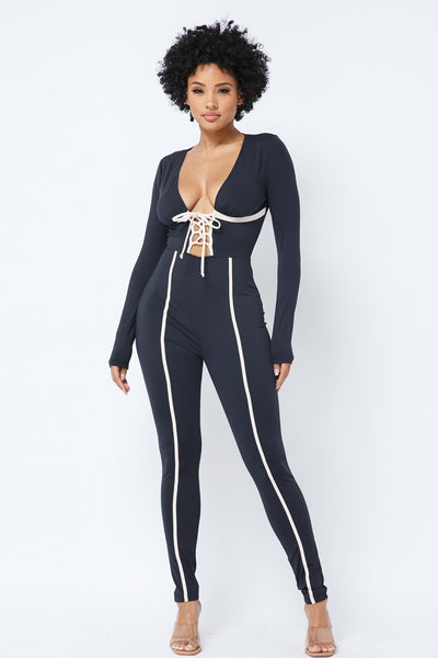 2-TONE JUMPSUIT - On the Runway Fashion