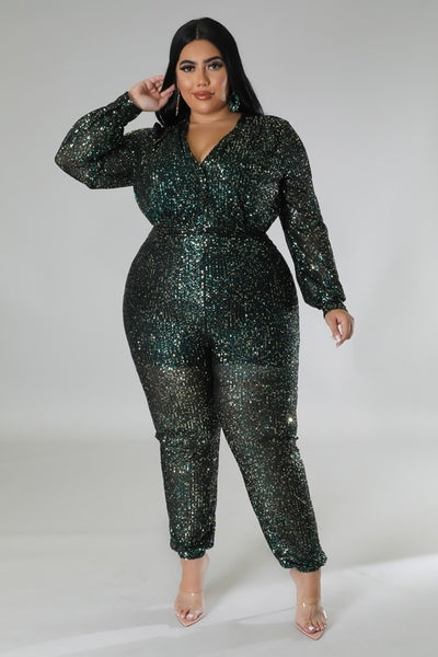 The V neck Sequin Jumper (Hunter Green) - On the Runway Fashion