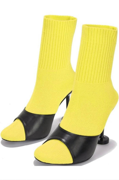 NEON ANKLE BOOTIES SHOES - On the Runway Fashion