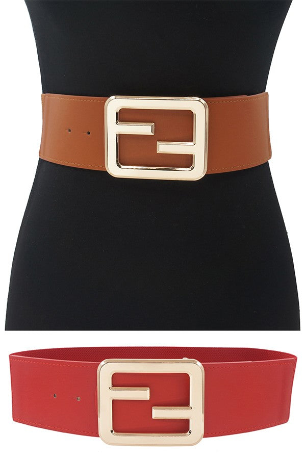 Double FF Stretch Belt Black only (regular) - On the Runway Fashion